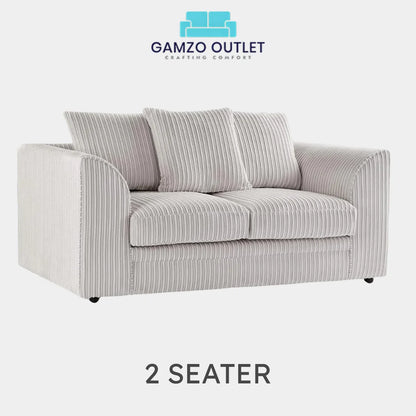 JUMBO CORD FABRIC SCATTER BACK SOFA SET