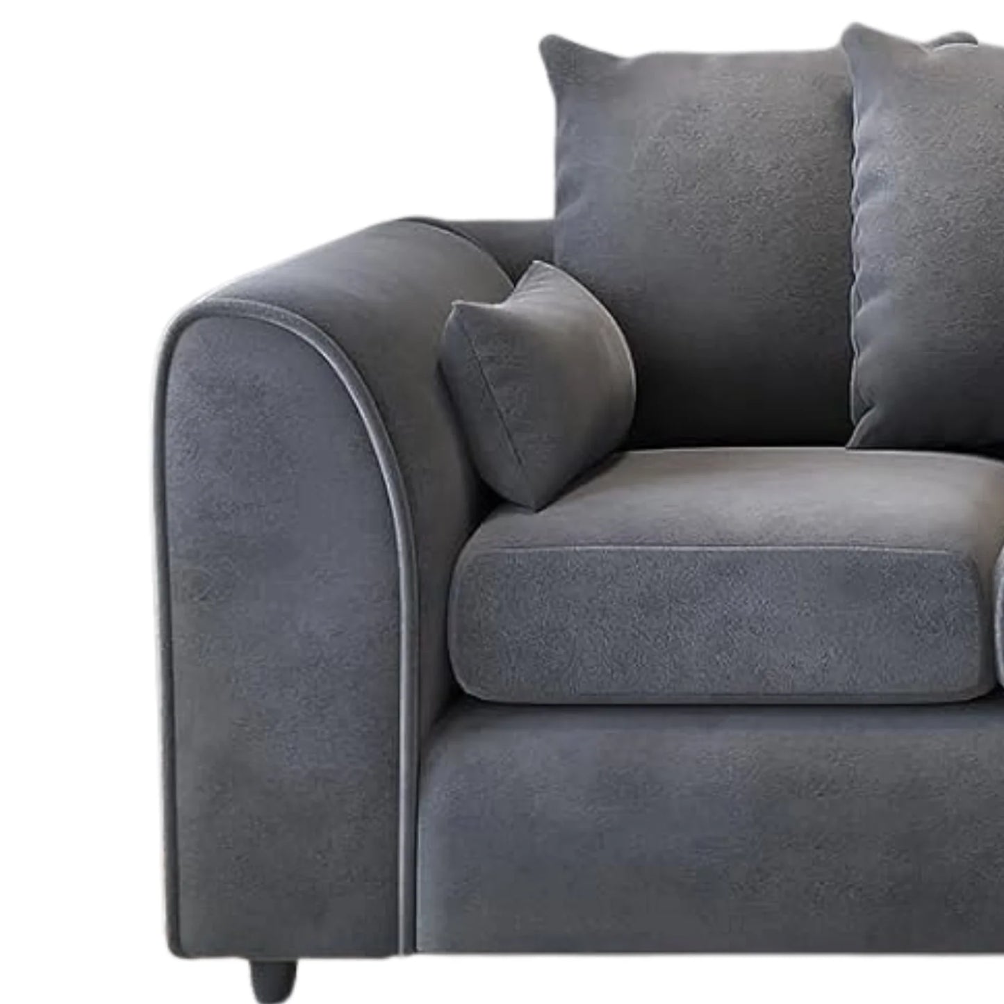 Plush Fabric 4 Seater Scatter Back Sofa