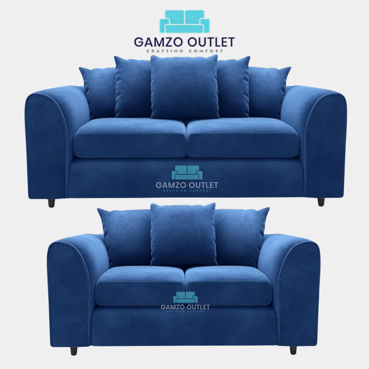 PLUSH FABRIC SCATTER BACK SOFA  SET