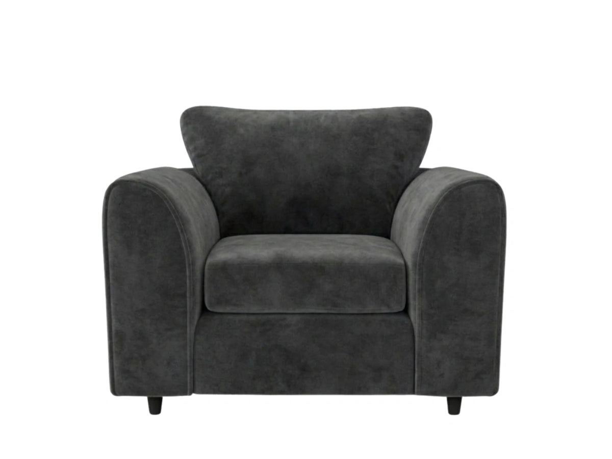 Plush Fabric Scatter Back Sofa Set