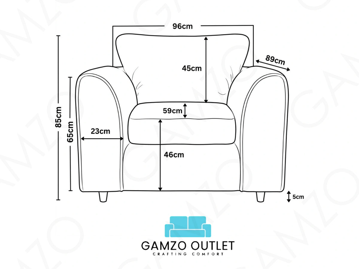 Plush Fabric Scatter Back Sofa Set