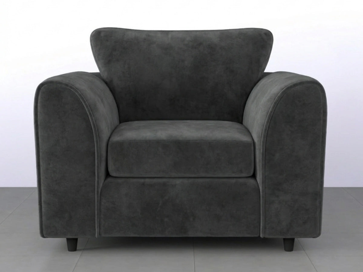 Plush Fabric Scatter Back Sofa Set