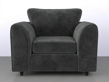 Plush Fabric Scatter Back Sofa Set