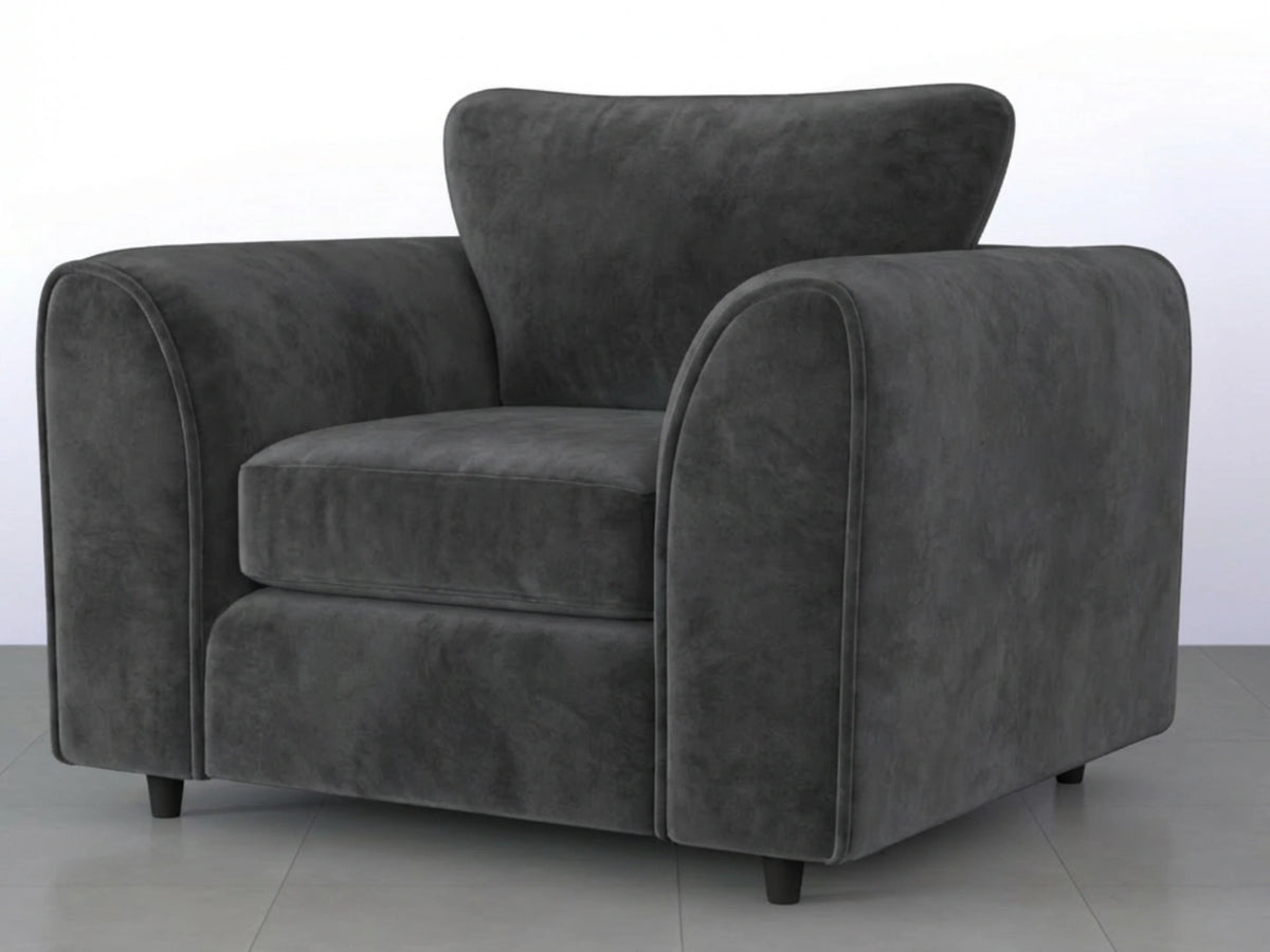 Plush Fabric Scatter Back Sofa Set