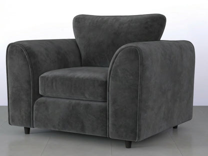 Plush Fabric Scatter Back Sofa Set