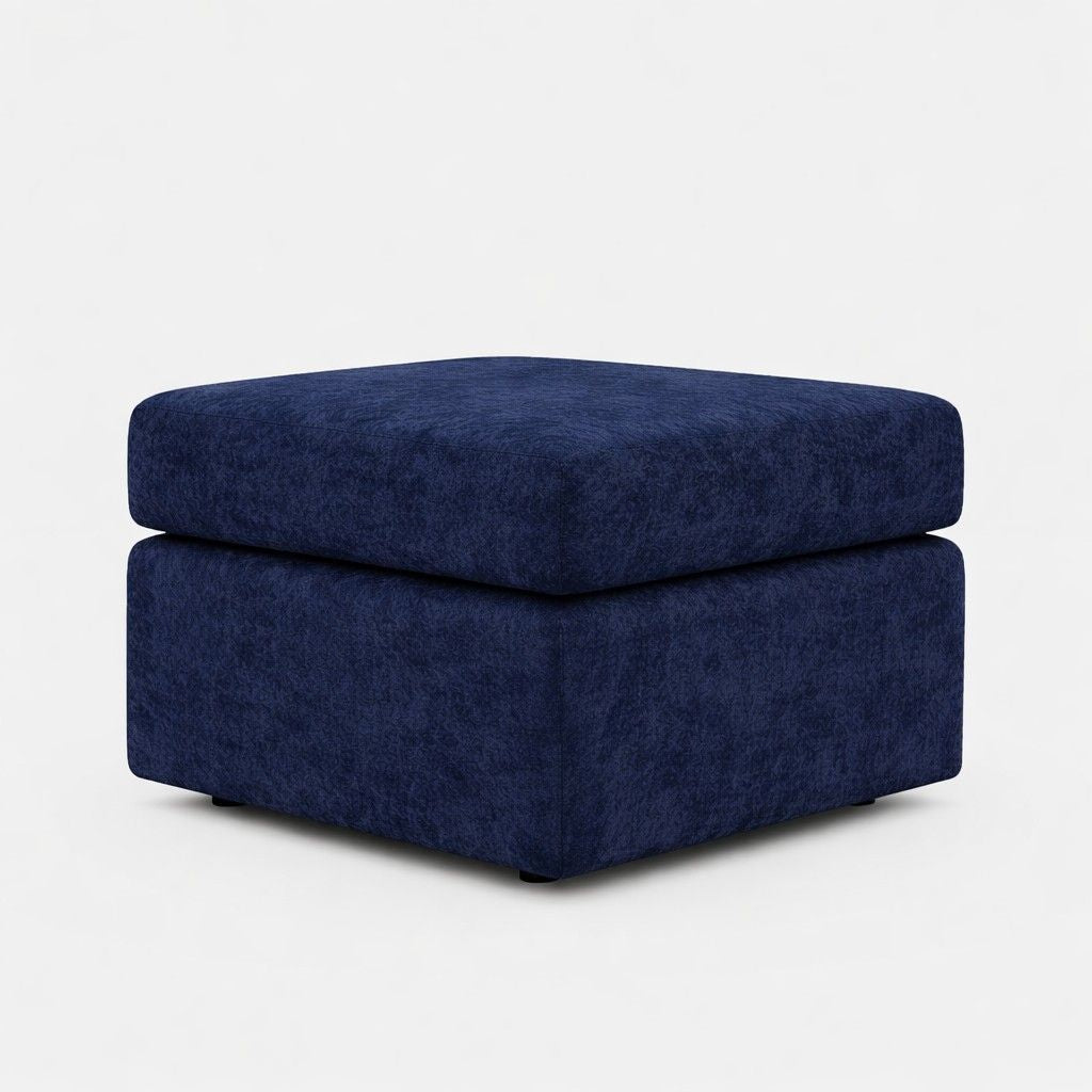 Alaska Fabric Footstool from Gamzo Outlet, part of corner sofa set, showing soft fabric surface and compact design.