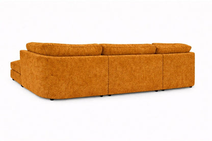 Alaska mustard U-shaped sofa by Gamzo Outlet with plush cushions and modern design.