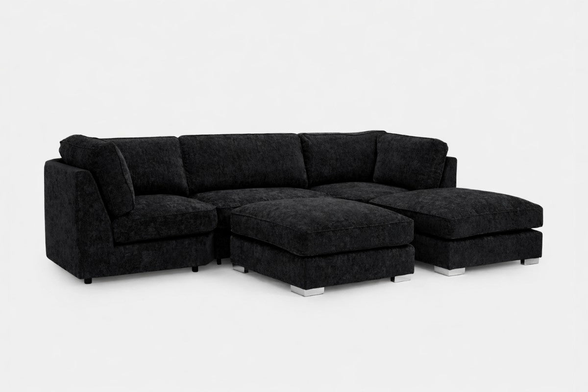 Black U-shaped gaming chair from Gamzo Outlet with ergonomic design and padded armrests, shown in Alaska-black color.