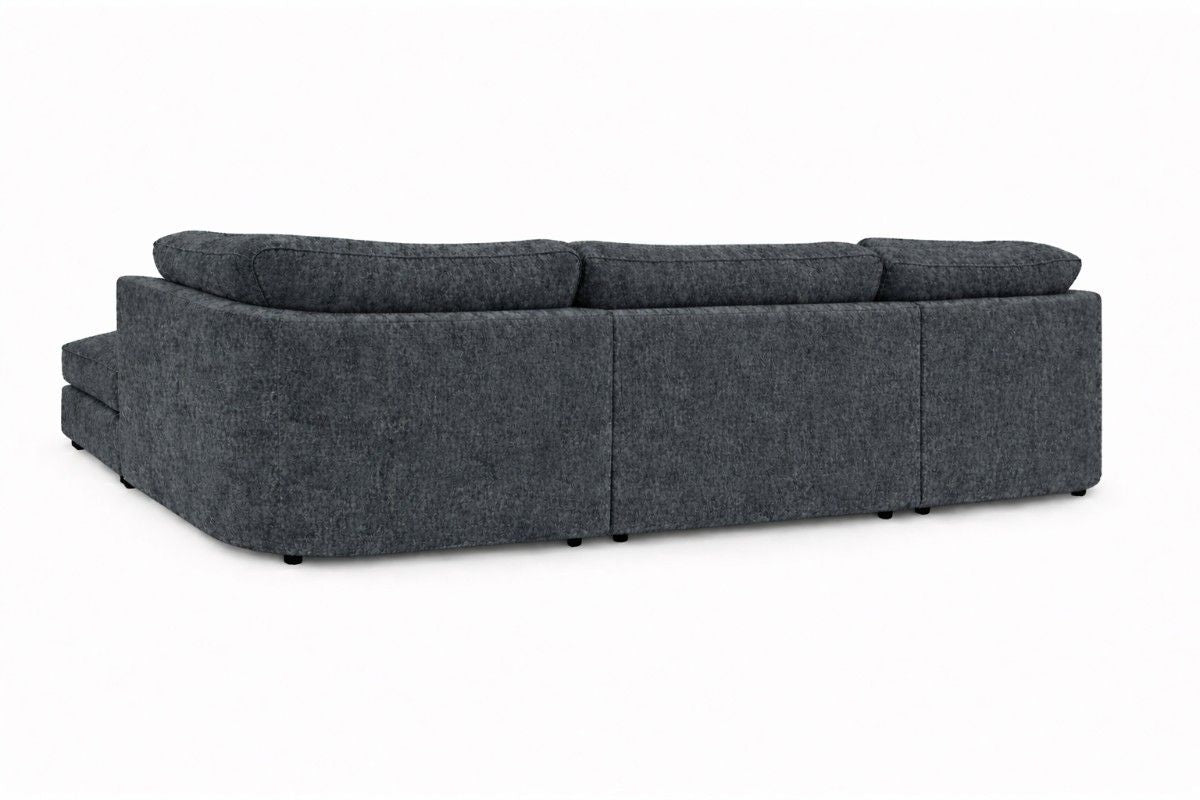 Dark grey U-shaped sofa by Gamzo Outlet, featuring plush cushions and modern design in an Alaska-style fabric.
