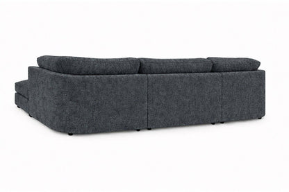 Dark grey U-shaped sofa by Gamzo Outlet, featuring plush cushions and modern design in an Alaska-style fabric.
