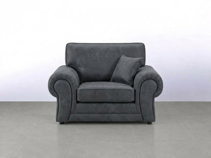 Black armchair from the Wilcot full back leather sofa set by Gamzo Outlet, showcasing plush leather upholstery and modern design.
