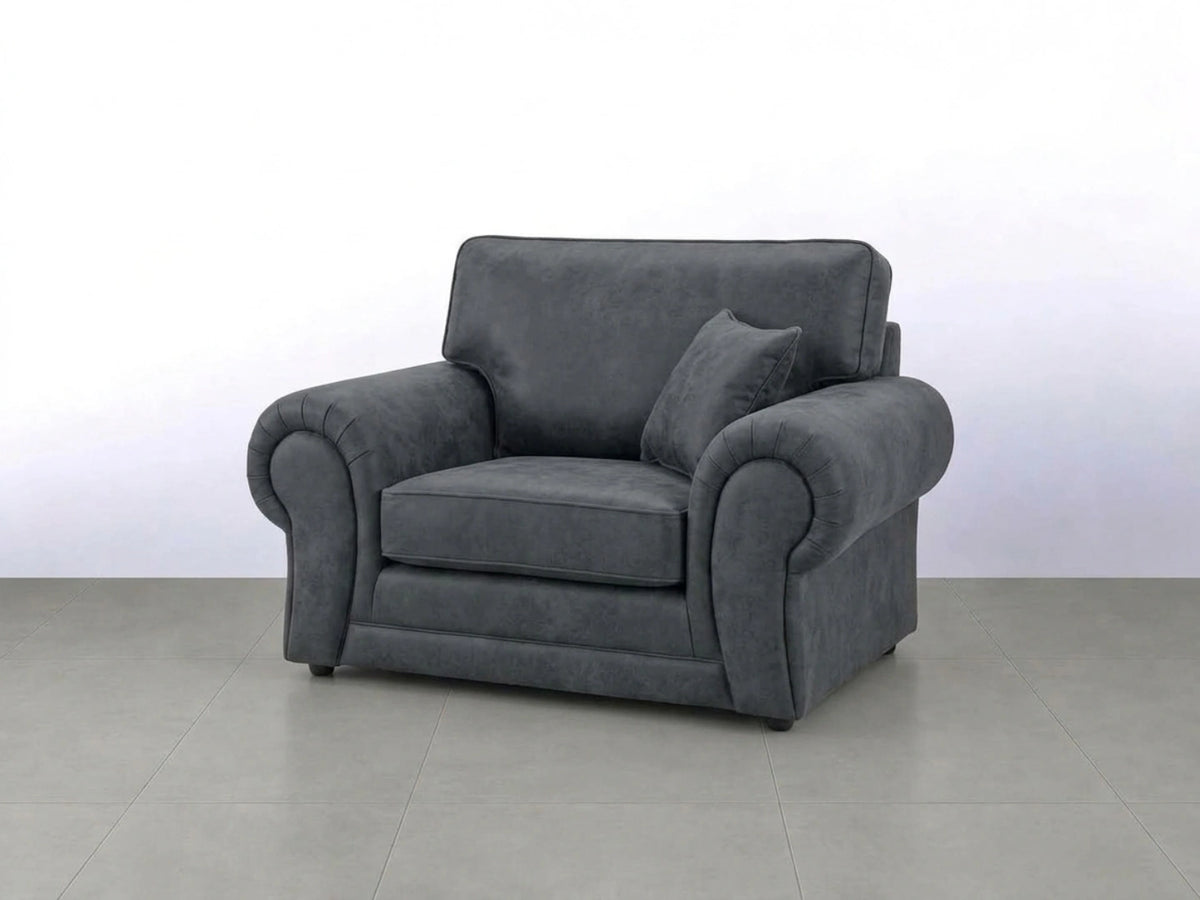Black leather armchair from the Wilcot full back sofa set by Gamzo Outlet, featuring a sleek, modern design.