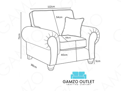 Cream leather armchair from the Wilcot full back sofa set by Gamzo Outlet, showcasing a plush, stylish design.