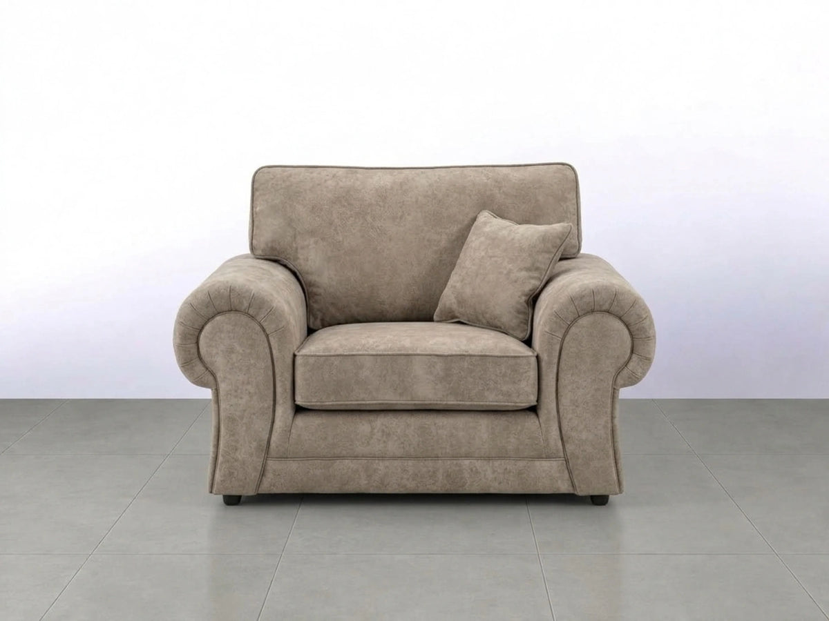 Cream leather armchair from the Wilcot full back sofa set by Gamzo Outlet, showcasing plush cushioning and stylish design.