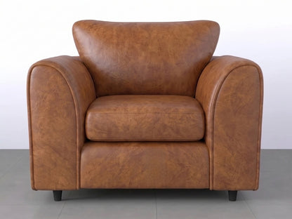Brown leather armchair from Gamzo Outlet's Dillon full back sofa set, showcasing plush upholstery and modern design.