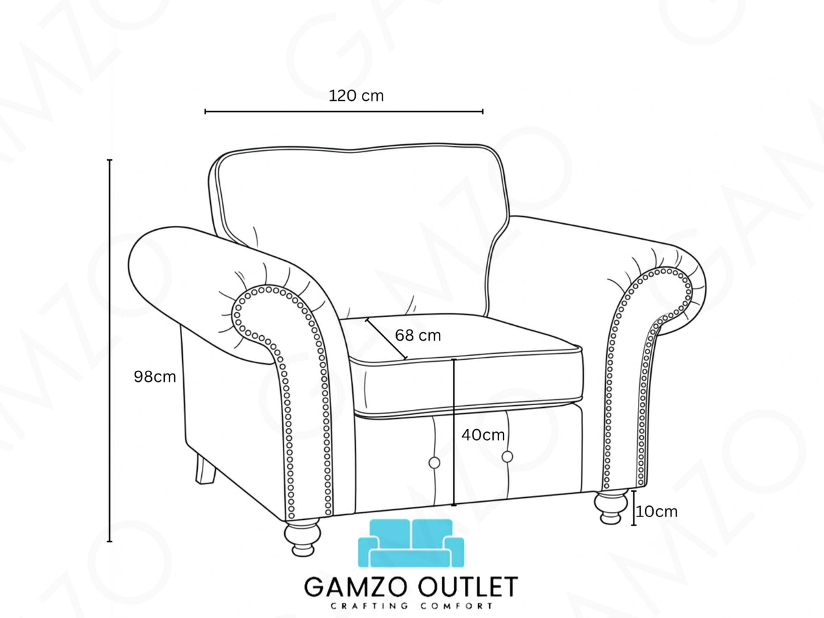 Brown leather armchair from Gamzo Outlet's Oakland full back sofa set, showcasing plush cushioning and stylish design.