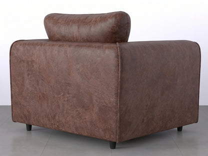 Chocolate brown leather armchair from the Dillon full back sofa set by Gamzo Outlet, showcasing plush seating and stylish design.