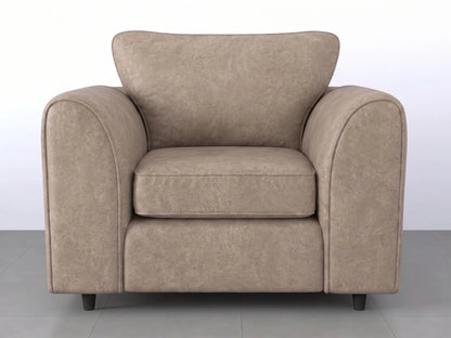 Cream full back leather sofa armchair from Gamzo Outlet's Dillon sofa set, featuring plush cushioning and stylish design.