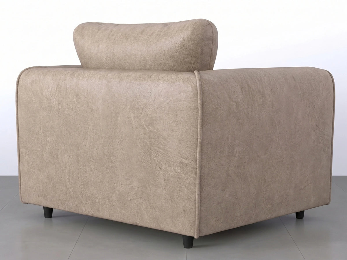 Cream leather armchair from the Dillon Full Back Leather Sofa Set by Gamzo Outlet, showcasing plush upholstery and modern design.