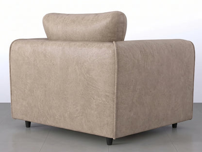 Cream leather armchair from the Dillon Full Back Leather Sofa Set by Gamzo Outlet, showcasing plush upholstery and modern design.