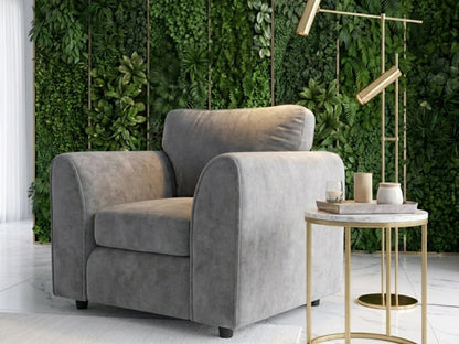 Plush Velvet Fabric Full Back Sofa Set