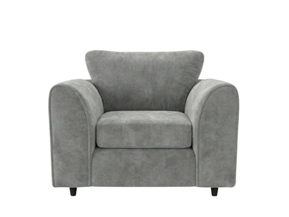 Plush Velvet Fabric Full Back Sofa Set