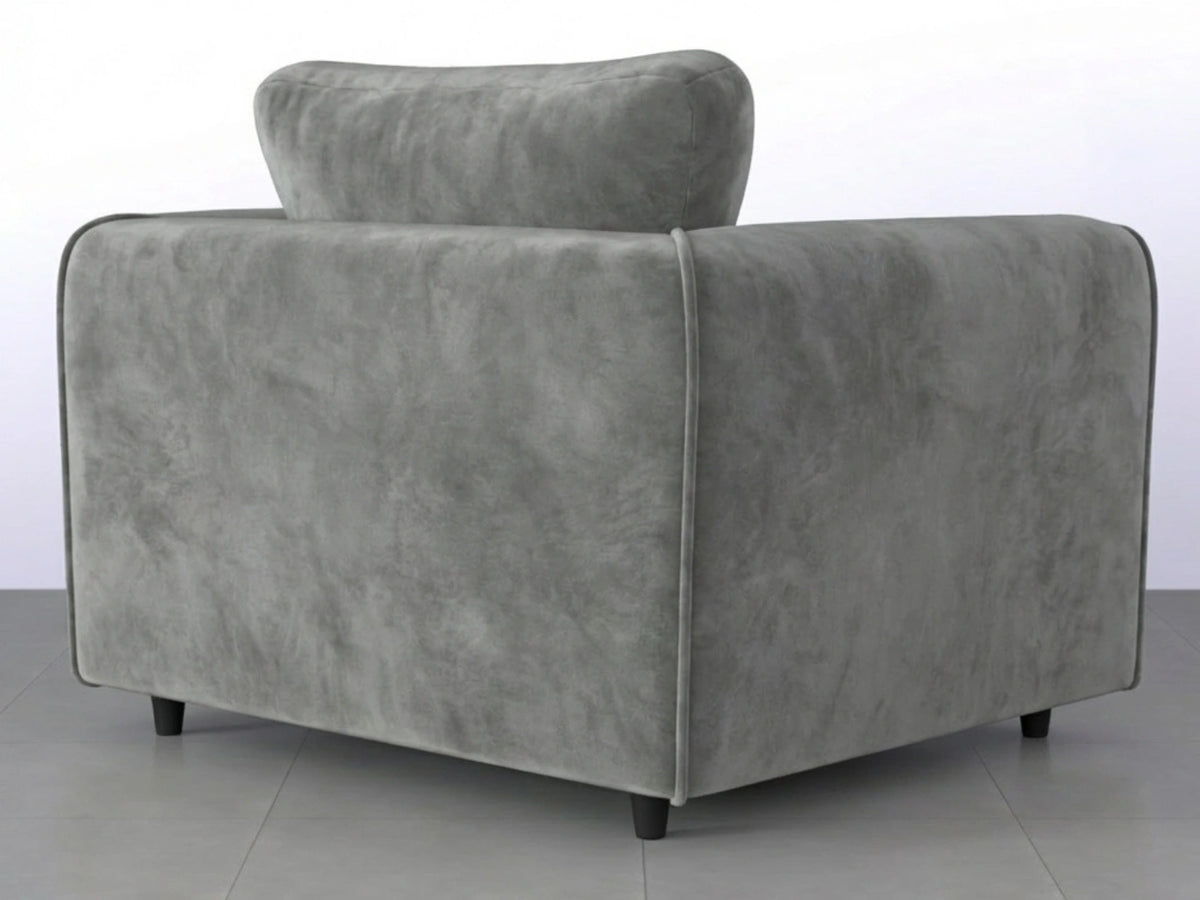 Plush Velvet Fabric Full Back Sofa Set