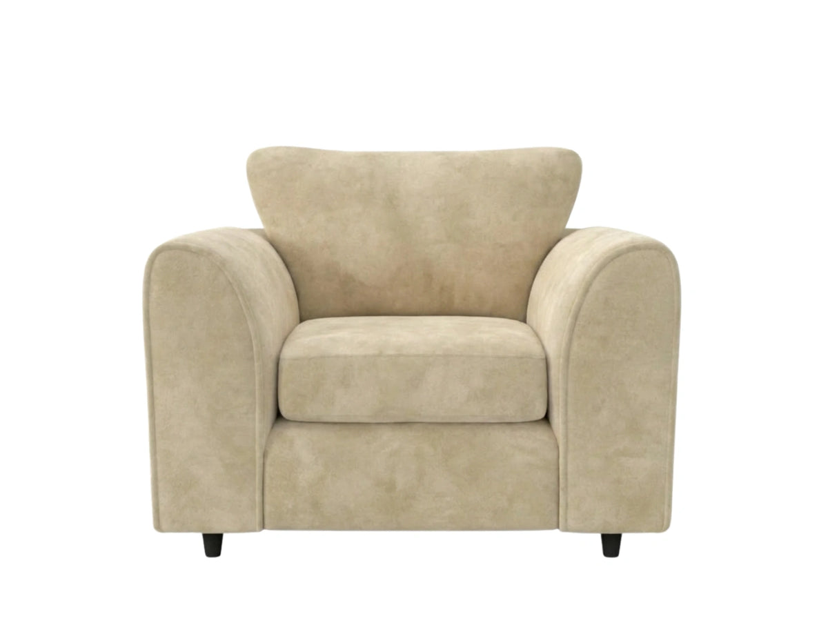 Plush Velvet Fabric Full Back Sofa Set