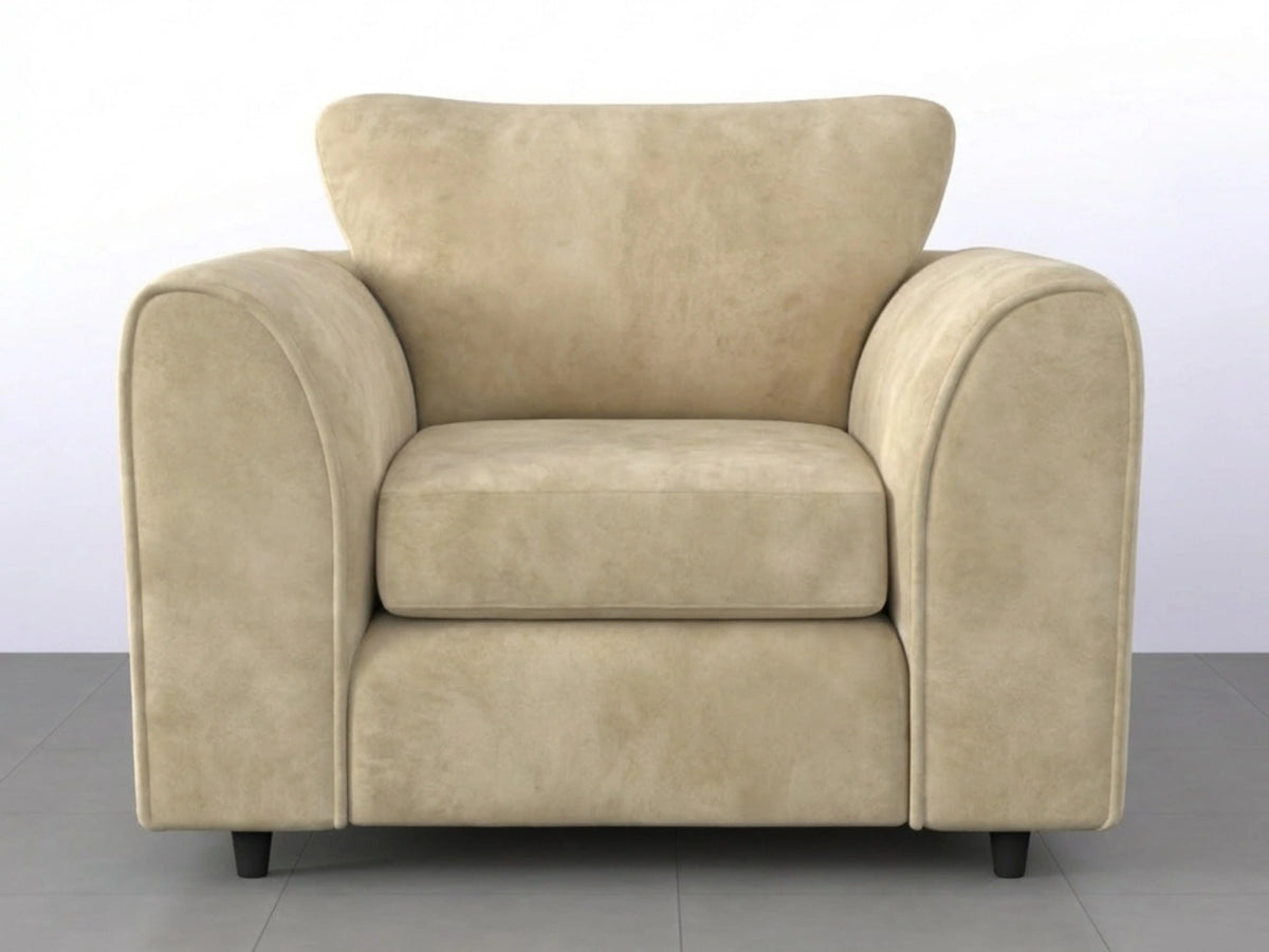Plush Fabric Scatter Back Sofa Set