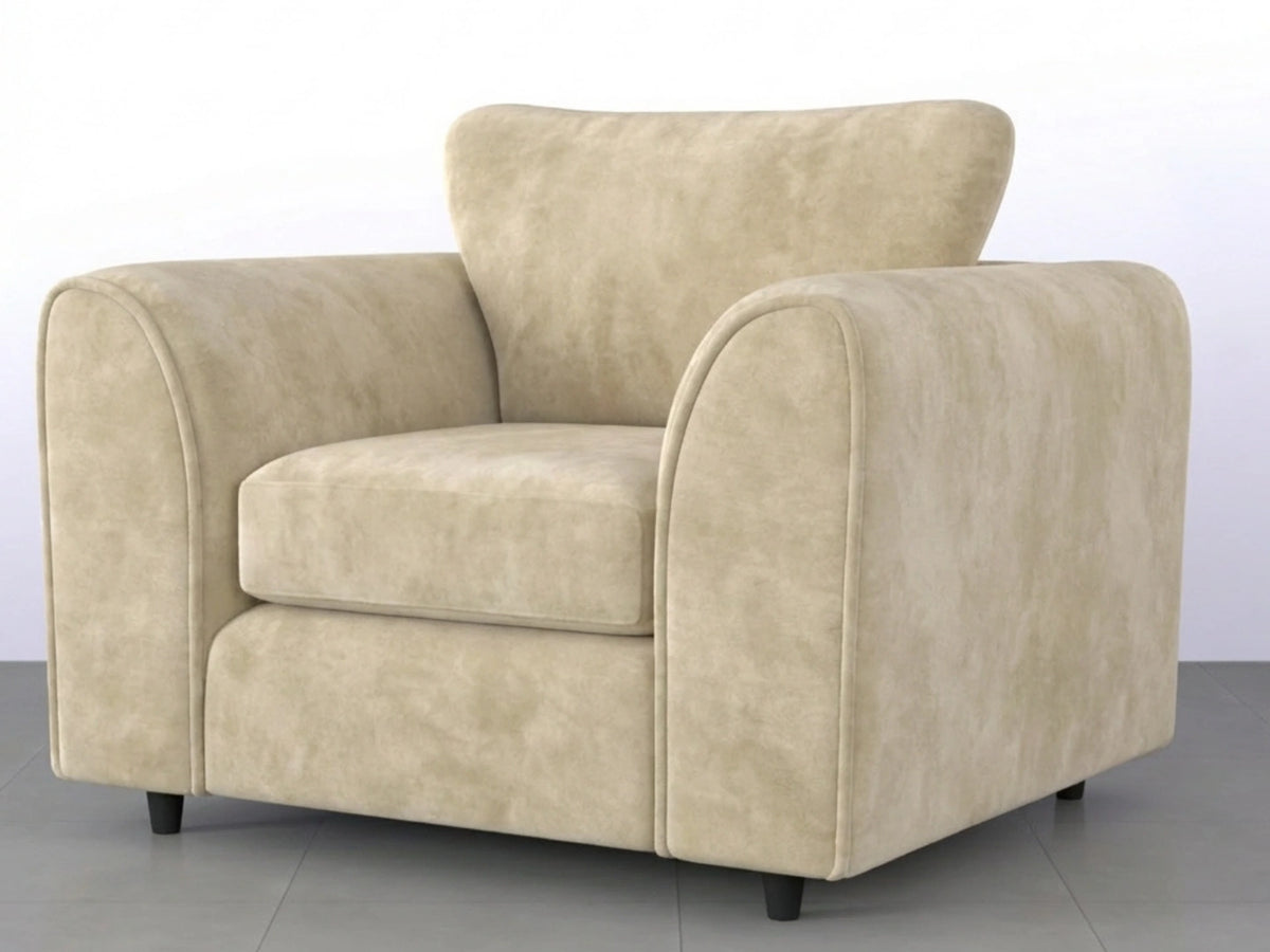 Plush Fabric Scatter Back Sofa Set