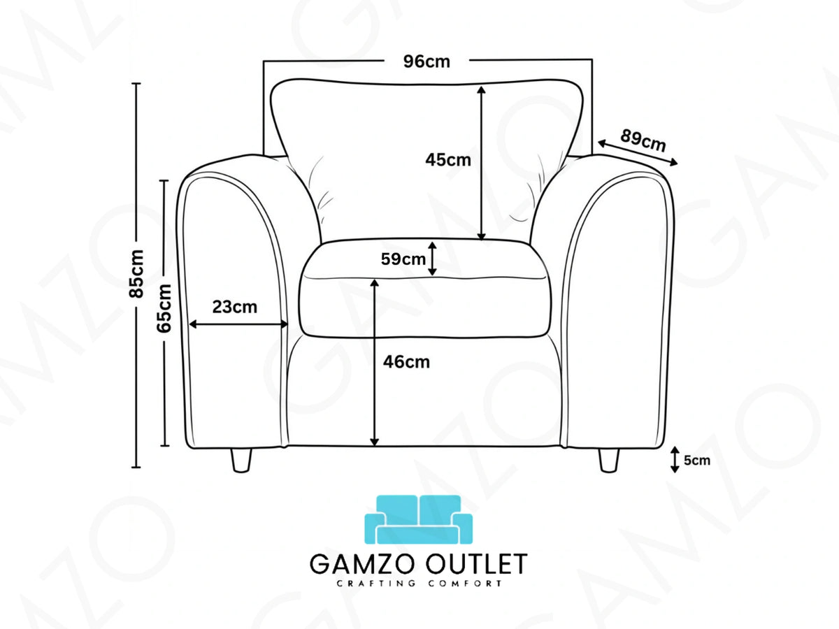 Plush Fabric Scatter Back Sofa Set
