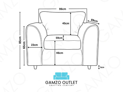 Plush Fabric Scatter Back Sofa Set