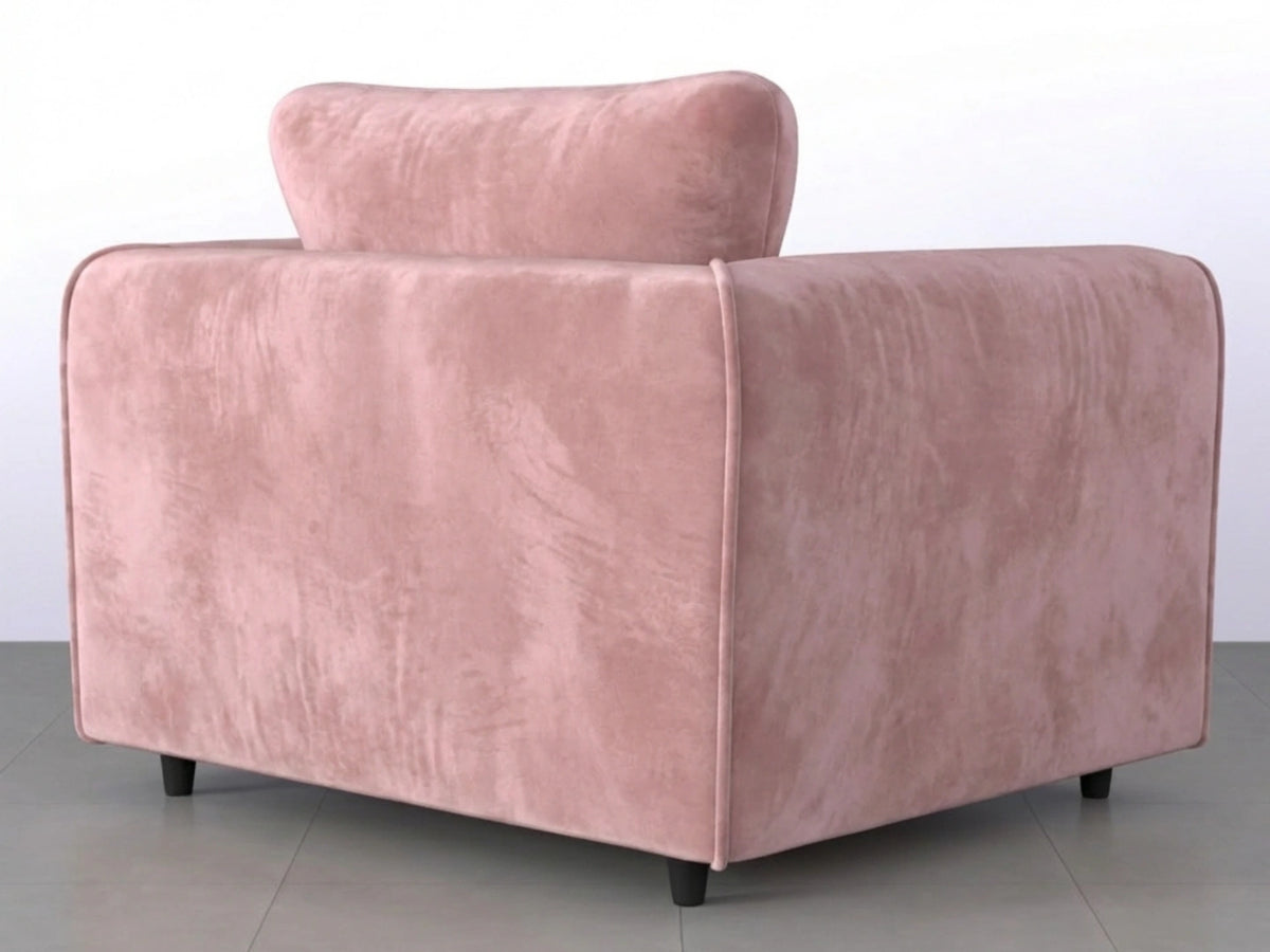 Plush Velvet Fabric Full Back Sofa Set