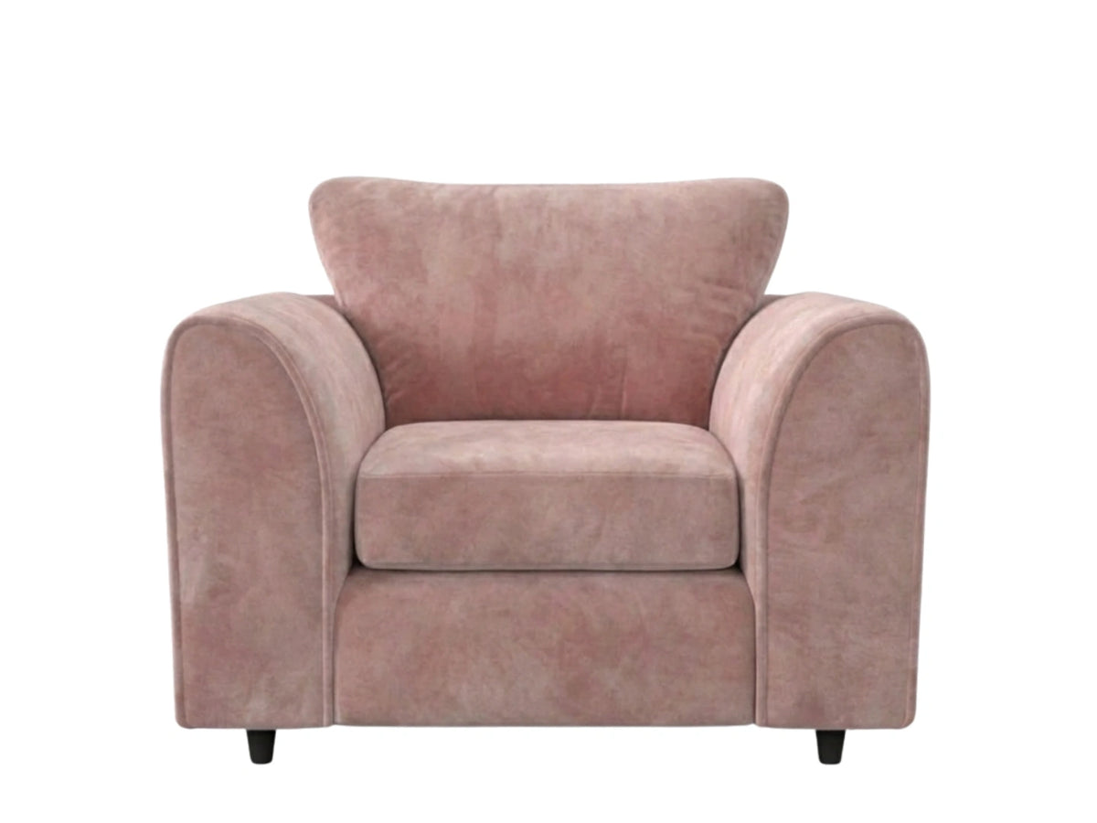 Plush Velvet Fabric Full Back Sofa Set