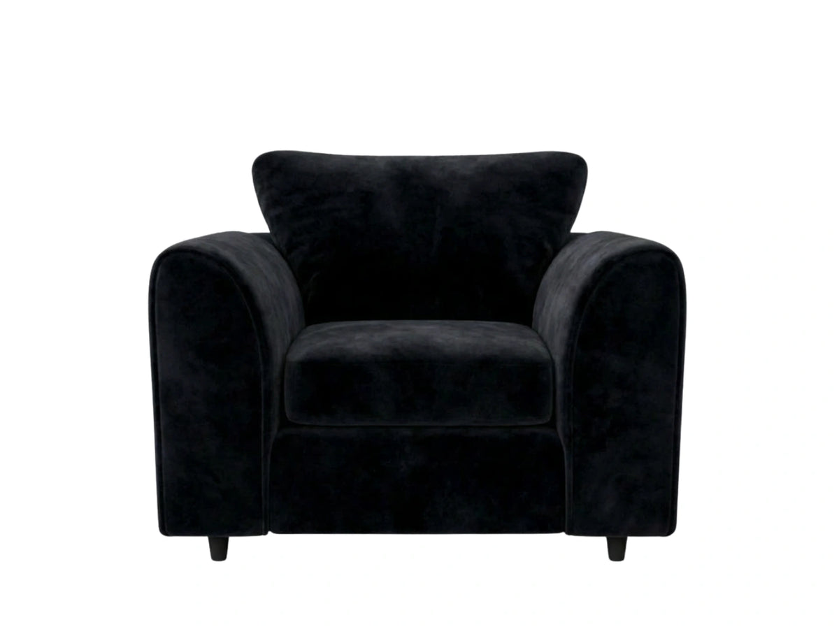 Plush Fabric Scatter Back Sofa Set