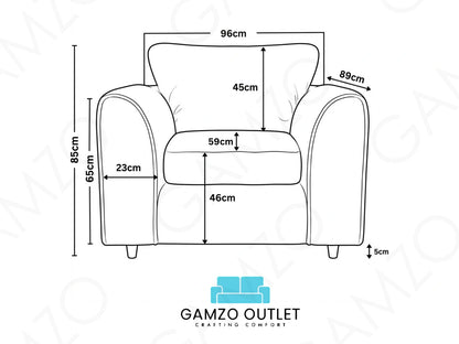 Plush Fabric Scatter Back Sofa Set