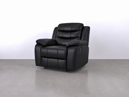 Black Model R recliner sofa armchair by Gamzo Outlet, showcasing plush cushioning and modern design for comfortable seating.
