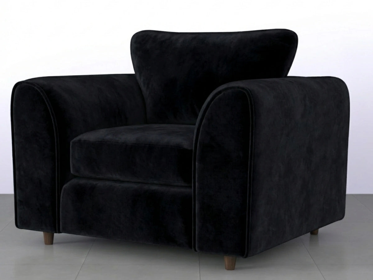 Plush Fabric Scatter Back Sofa Set