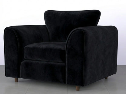 Plush Fabric Scatter Back Sofa Set