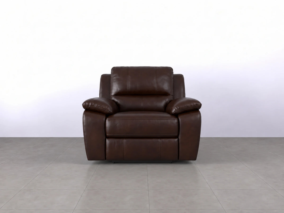 Brown Model R Recliner Sofa armchair by Gamzo Outlet, showcasing plush upholstery and comfortable design.
