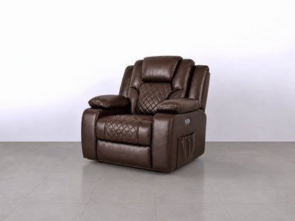 Brown Model O electric recliner sofa by Gamzo Outlet with plush armrests and modern design, perfect for comfortable living spaces.