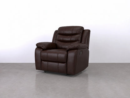 Brown Model R Recliner Sofa armchair by Gamzo Outlet, showing plush cushioning and sturdy armrests, ideal for a cozy living room.