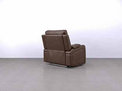 Brown Model B electric recliner sofa by Gamzo Outlet with plush armrests and modern design, perfect for comfortable living rooms.