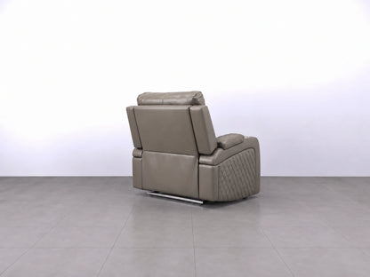 Grey Model B electric recliner sofa by Gamzo Outlet with plush armrests and modern design, ideal for relaxing living room seating.