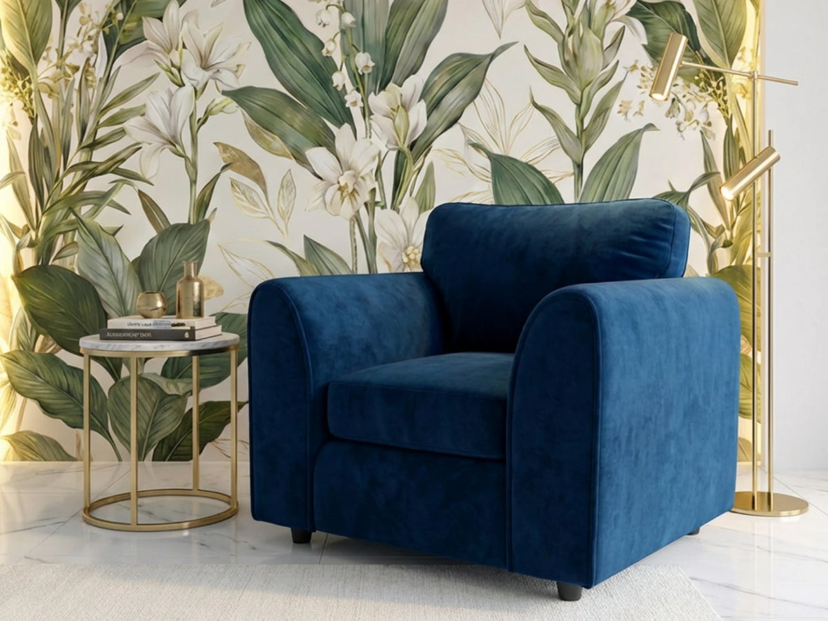 Plush Fabric Scatter Back Sofa Set