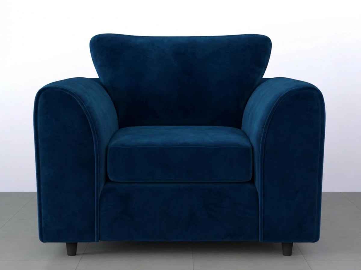 Plush Fabric Scatter Back Sofa Set