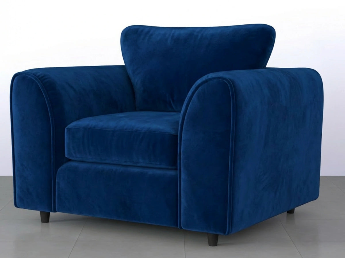 Plush Fabric Scatter Back Sofa Set