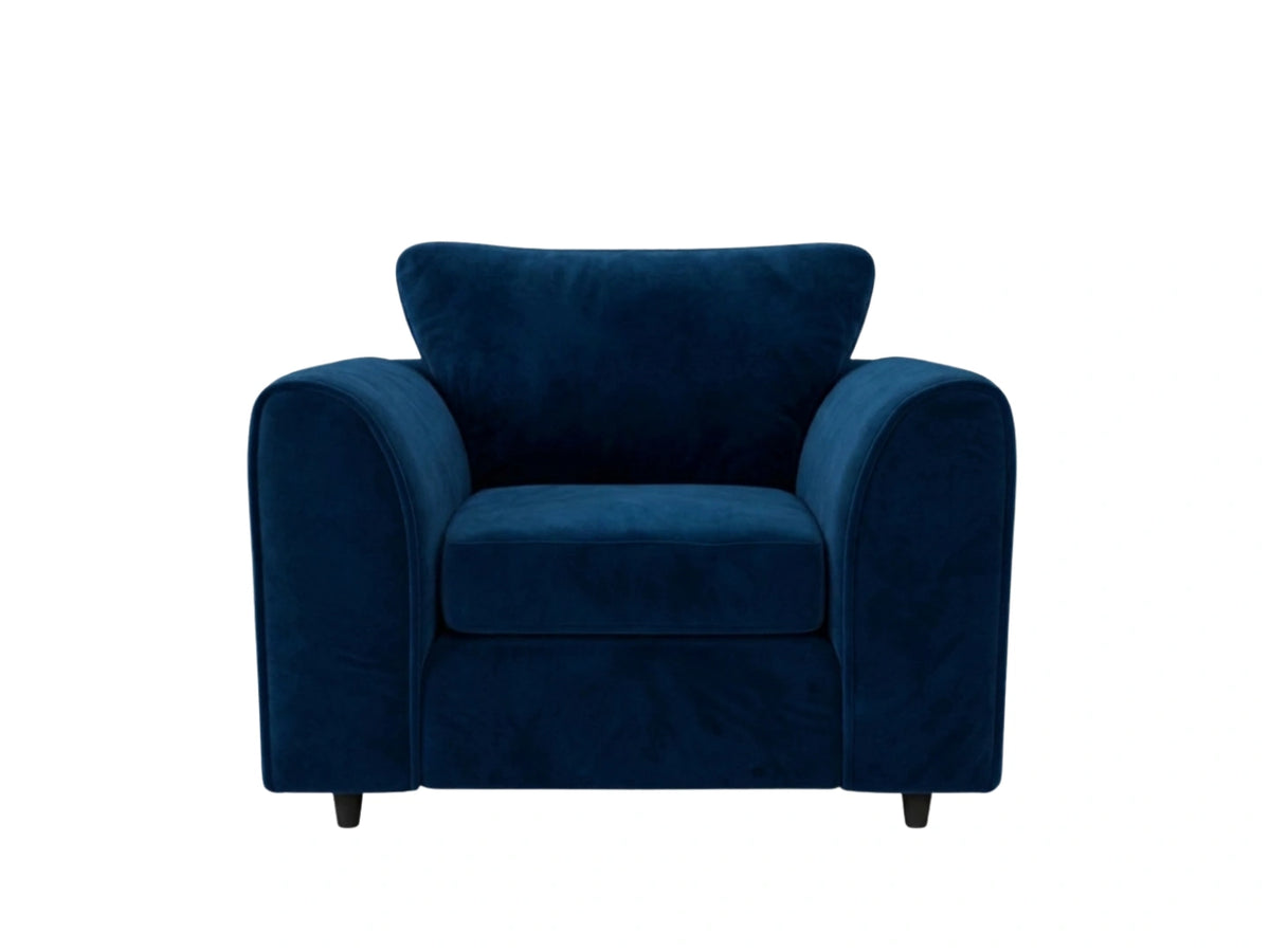 Plush Velvet Fabric Full Back Sofa Set
