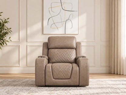 Mocha Model B electric recliner sofa by Gamzo Outlet, showing plush armchair design with reclining feature and modern style.