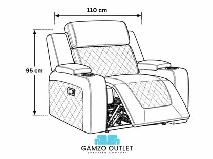 Mocha Model B electric recliner sofa from Gamzo Outlet with plush armrests and modern design, showcasing its comfortable seating.